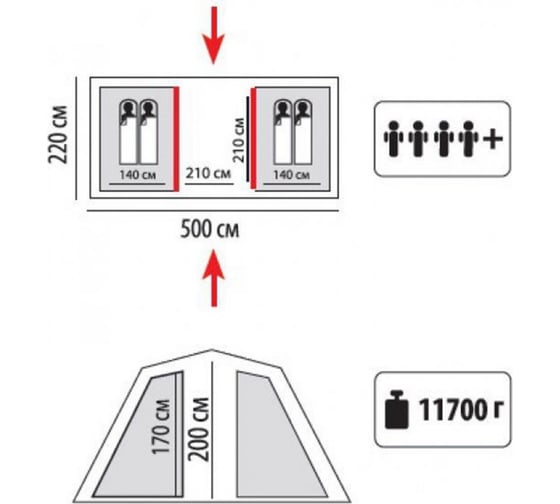 Палатка Tramp Sol Castle 4 синий SLT-014.06(3590)