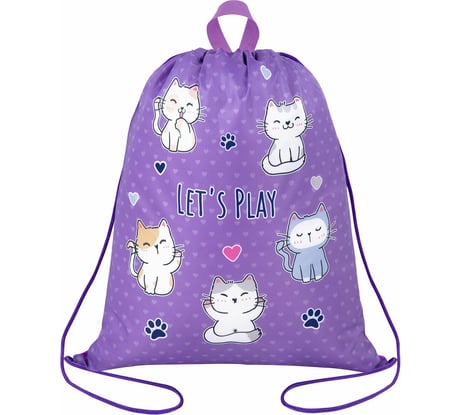 Мешок для обуви BRAUBERG Kids, с петлей, 42x34 см, Playing kittens 272413
