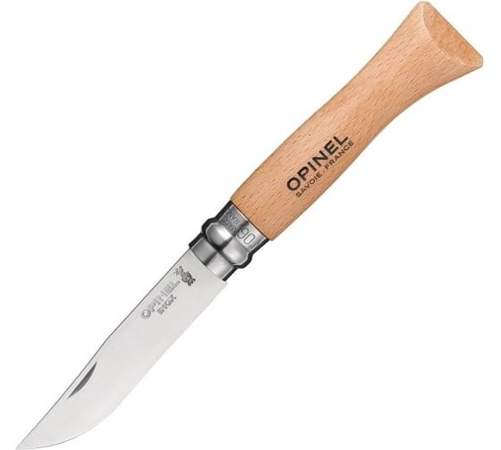 Нож Opinel №6, нержавеющая сталь, рукоять из бука, блистер, 000404 1