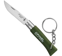 Нож-брелок Opinel №4, нержавеющая сталь, зеленый, 002054