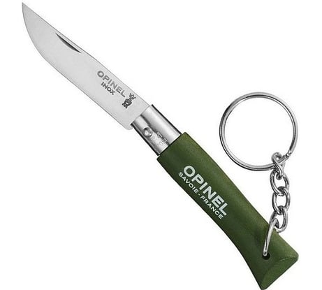 Нож-брелок Opinel №4, нержавеющая сталь, зеленый, 002054