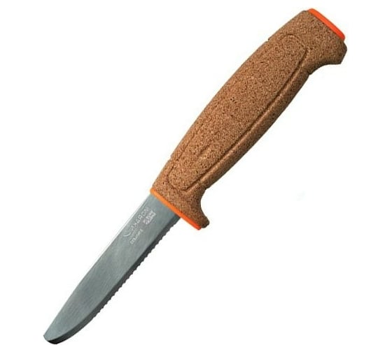 Нож Morakniv Floating Serrated Knife, нержавеющая сталь, пробковая ручка, оранжевый, 13131