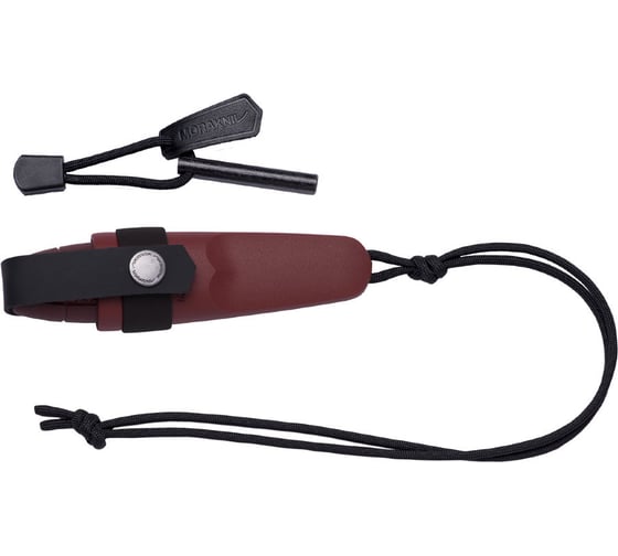 Нож Morakniv Eldris, нержавеющая сталь, цвет красный, ножны, шнурок, огниво, 13524