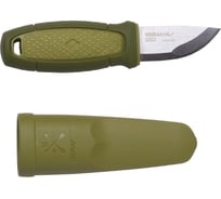 Нож Morakniv Eldris, нержавеющая сталь, цвет зеленый, ножны, шнурок, огниво, 13521