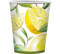 Набор бумажных стаканов ND Play Лимоны в т/у пленке 250 мл, 6 шт 308713