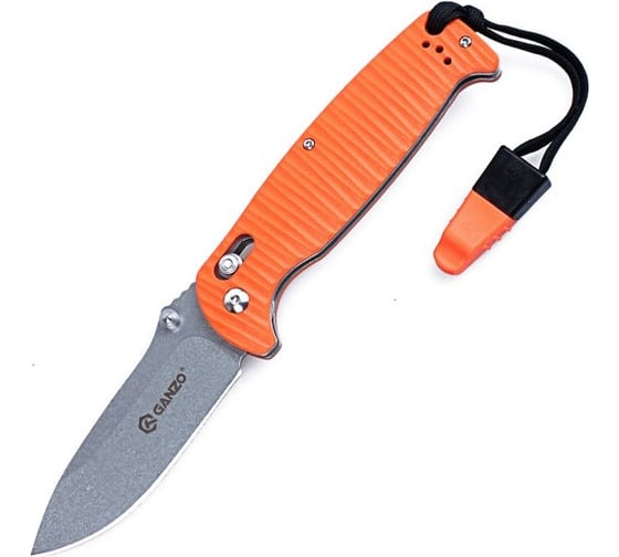 Нож Ganzo G7412P-WS оранжевый, G7412P-OR-WS