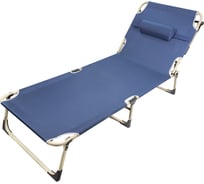 Шезлонг складной ISMA  с подголовником, 670x1930 мм, синий ISMA-FG-HY-8009B(52747)