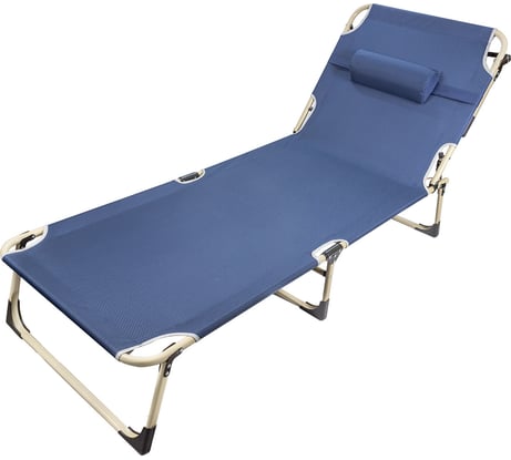 Шезлонг складной ISMA с подголовником, 670x1930 мм, синий ISMA-FG-HY-8009B(52747)