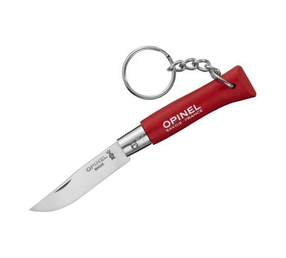 Нож-брелок Opinel №4, нержавеющая сталь, красный, 002055