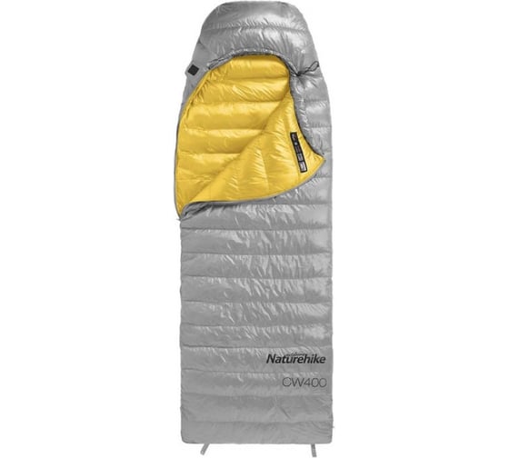 Мешок спальный Naturehike CW400 NH18C400-D с гусинным пухом серый, размер L 6927595766361 1