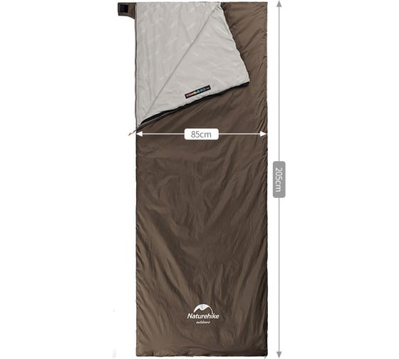 Мешок спальный Naturehike NH21MSD09 мини LW180, размер XL, коричневый 6927595777985
