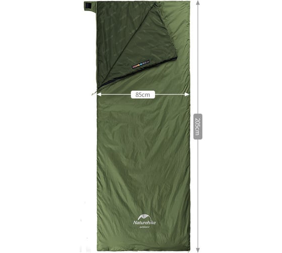 Мешок спальный Naturehike NH21MSD09 мини LW180, размер XL, зеленый 6927595777961