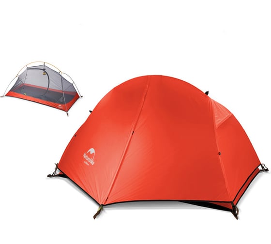 Палатка одноместная сверхлегкая Naturehike NH18A095-D, + коврик, 210T, красный 6975641886488