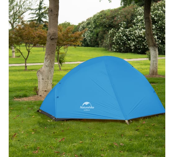 Палатка одноместная сверхлегкая Naturehike NH18A095-D, + коврик, 210T, голубой 6975641886471