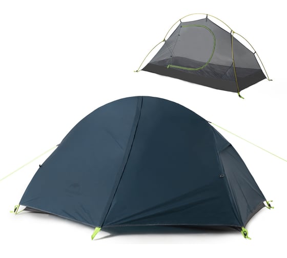 Палатка одноместная сверхлегкая Naturehike NH18A095-D, + коврик, 20D, синий 6927595737743