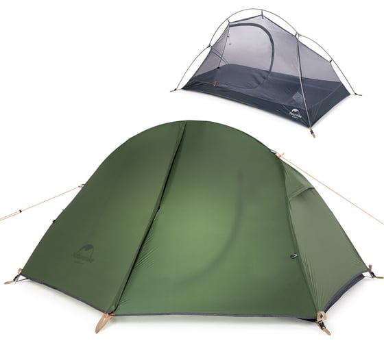 Палатка одноместная сверхлегкая Naturehike NH18A095-D коврик, 20D, зеленый 6927595735671