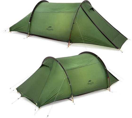 Палатка двухместная Naturehike Сloud Tunnel NH20ZP006, 20D, зеленый 6927595761977