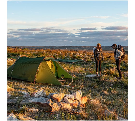 Палатка двухместная Naturehike Сloud Tunnel NH20ZP006, 20D, зеленый 6927595761977