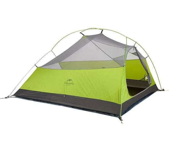 Палатка трехместная сверхлегкая Naturehike Сloud up NH18T030-T, + коврик, 20D, светло-зеленый 6927595730591