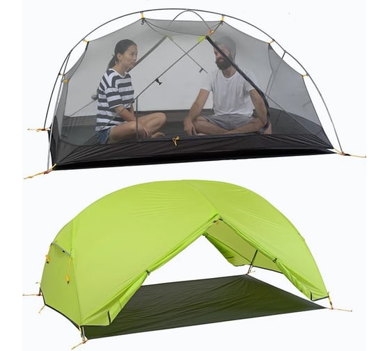 Палатка двухместная сверхлегкая Naturehike Mongar NH17T007-M, 20D, светло-зеленый 6927595708088
