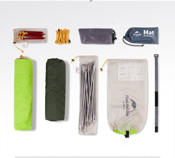 Палатка двухместная сверхлегкая Naturehike Mongar NH17T007-M, 20D, светло-зеленый 6927595708088