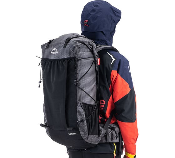 Рюкзак Naturehike Rock Series NH19BP095 60L+5L с рамой, dyneema, черный 6927595761649