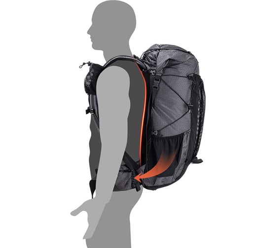 Рюкзак Naturehike Rock Series NH19BP095 60L+5L с рамой, dyneema, черный 6927595761649