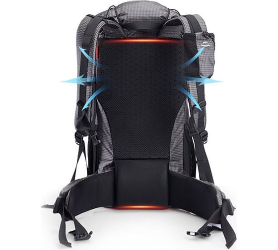 Рюкзак Naturehike Rock Series NH19BP095 60L+5L с рамой, dyneema, черный 6927595761649