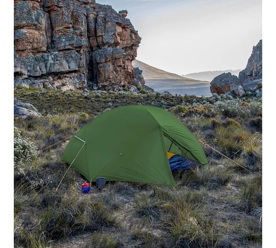 Палатка 2-местная сверхлегкая Naturehike Mongar NH17T007-M, 210T, зеленый 6927595767658