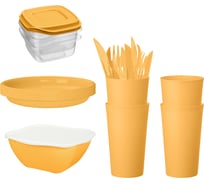 Комплект для пикника Phibo 19 предметов на 4 персоны, желтый 435234006