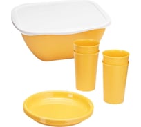 Комплект для пикника Phibo 9 предметов на 4 персоны, желтый 435234106
