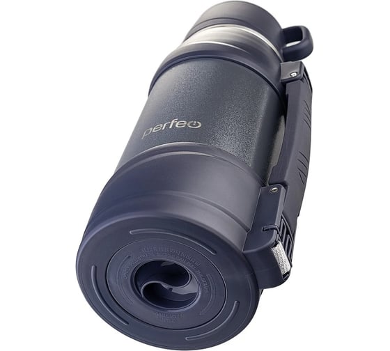 Термос для напитков Perfeo PF_E1364 с крышкой-поилкой, ситечком, чашкой, ручкой, ремнем, 1.6 л, серый 30018797