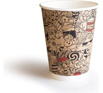 Стакан бумажный Papperskopp ДУДЛ КРАФТ 2-слойный, d90 мм, 300 мл, 20 шт/уп, для горячих напитков ОП-322003