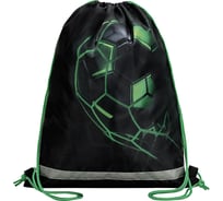 Мешок для обуви BRAUBERG Kids, с петлей, светоотражающая полоса, 46x36 см, Green ball 272393