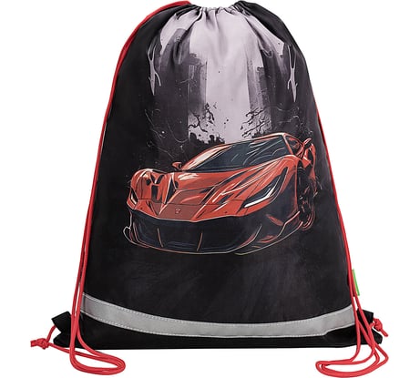 Мешок для обуви BRAUBERG Kids, с петлей, светоотражающая полоса, 46x36 см, Red car 272392