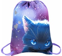 Мешок для обуви BRAUBERG Premium, карман, подкладка, светоотражайка, 43x33 см, Anime cat 272421