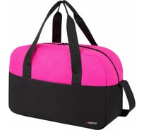 Сумка спортивная HEIKKI Base ХЕЙКИ, карман на молнии, черная/фуксия, 30x44x17 см 272621