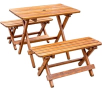 Садовый комплект National Tree Company стол и лавочки из натурального дерева ZDZ-7852