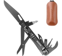 Нож-мультитул Rocktol 12 в 1, кожаный чехол, черный ST02B