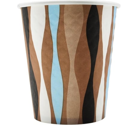 Стакан одноразовый бумажный Комус d-80 мм, 250 мл, Stripes с конгревом, 75 шт 2014924
