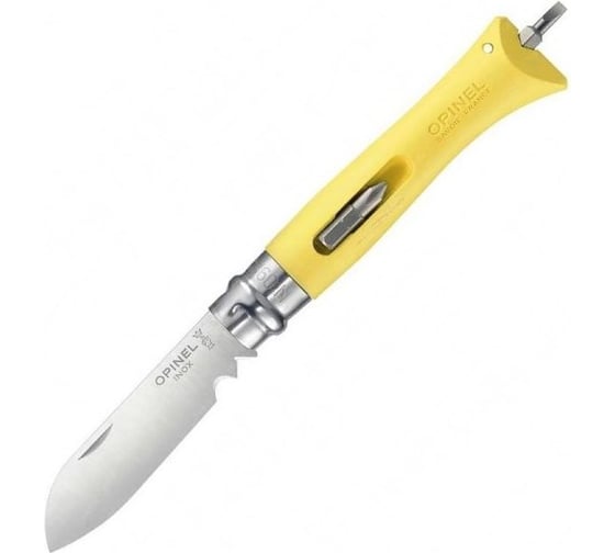 Нож Opinel №09 DIY нержавеющая сталь, сменные биты, желтый, блистер 002138 1