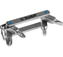 Мультитул для горнолыжного и сноубордического снаряжения Зубр ЭКСПЕРТ суперкомпактный HEX,SL 5 мм,PH №2,PZ № 3,4-в-1 27427-H4