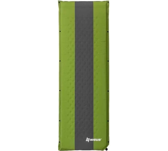 Коврик самонадувной Nisus 190x65x4 см, салатовый/серый (N-004-GLG) 00000358569