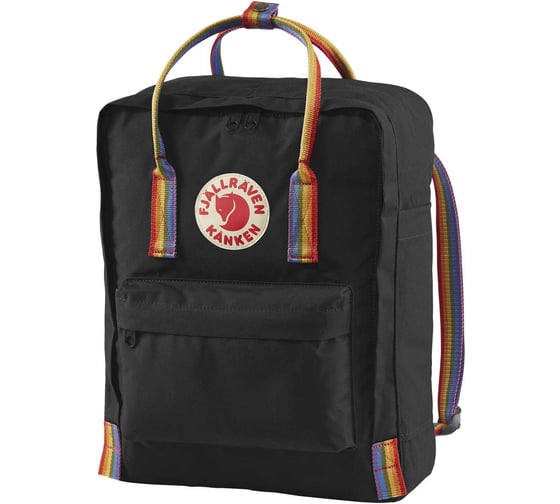 Рюкзак Fjallraven Kanken Rainbow черный/радуга, 27х13х38 см, 16 л F23620-550-907