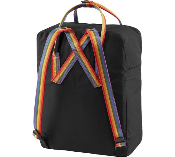 Рюкзак Fjallraven Kanken Rainbow черный/радуга, 27х13х38 см, 16 л F23620-550-907