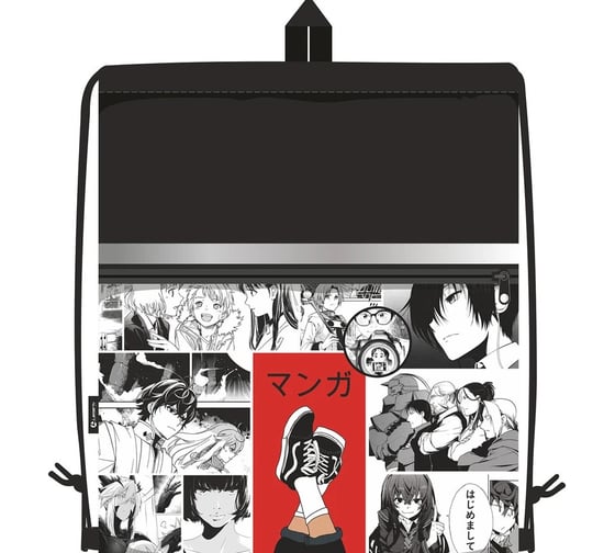 Сумка для сменной обуви LAMARK Manga, 41x48 см, на шнурке, карман на молнии, светоотражающая лента, ручка-петля SB0011-15