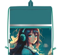 Сумка для сменной обуви LAMARK Тишина, 41x48 см, на шнурке, карман на молнии, светоотражающая лента, ручка-петля SB0011-14