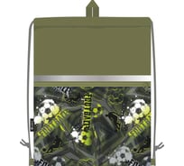 Сумка для сменной обуви LAMARK Football time, 33x42 см, на шнурке, карман на молнии, светоотражающая лента, ручка-петля SB0022-20