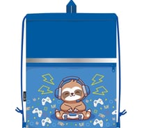 Сумка для сменной обуви LAMARK Little Gamers, 33x42 см, на шнурке, карман на молнии, светоотражающая лента, ручка-петля SB0022-19