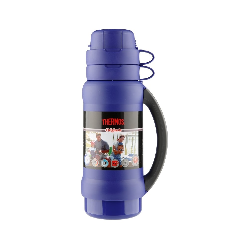 Термос Thermos 34 серия 1 литр, стеклянная колба, синий 923714-b .